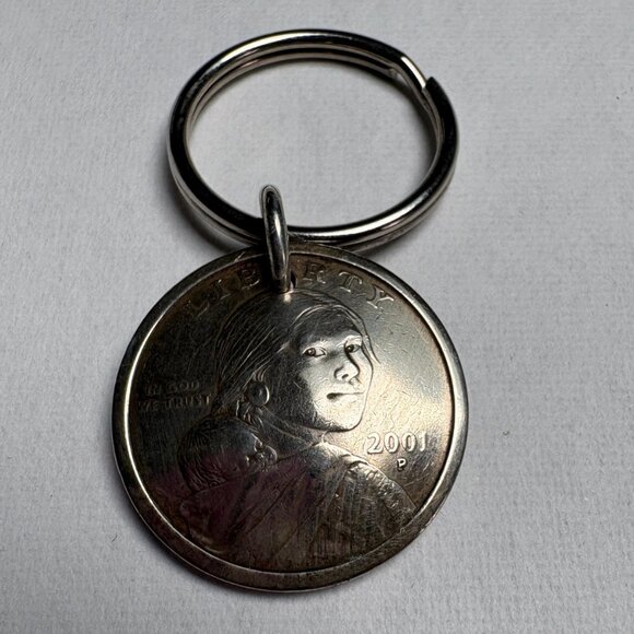 Made From Coins Sacagawea Dollar Keyring – Handcrafted Artisan Design – NWOT
